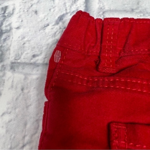 Red velvet pants with gold bows size 12 months - Picture 4 of 6